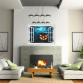 Myway 50 * 70 cm Stock populaire PVC Halloween 3d stéréo horreur fantôme château citrouille tête décorations murales stickers